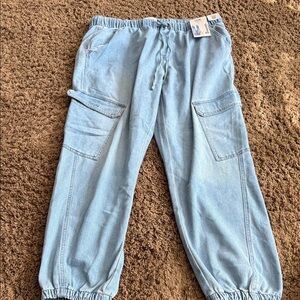 NWT No Boundaries Light Blue Boyfriend Cargo Jogger Jeans